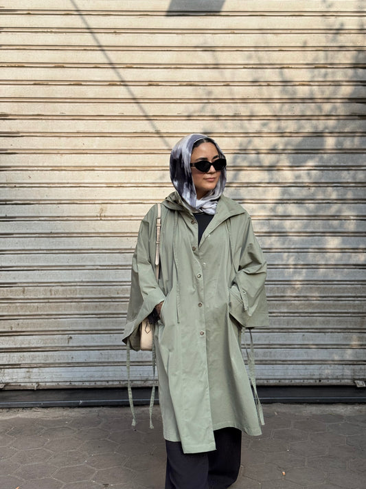 The soft layer in sage green