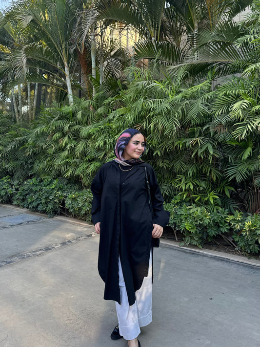 Tharaa shirt dress in black